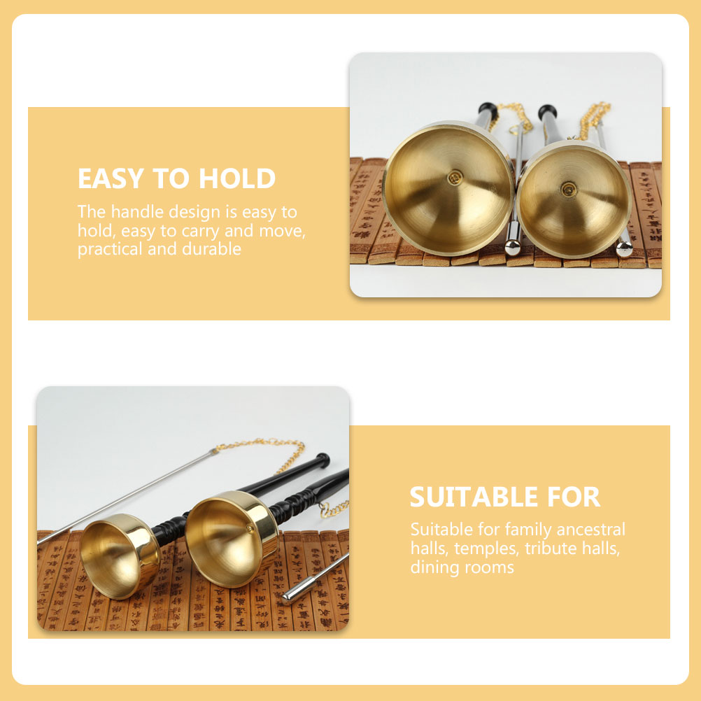 Exquisite Brass Yin Qing Retro Percussion Instrument Decor Craft Temple Instrument