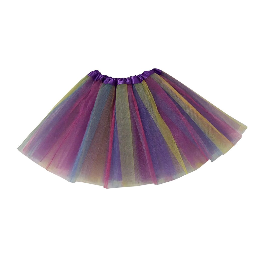 Peuter Kids Meisjes Baby Multicolor Tutu Rok Tulle Ballet Rok Kostuum Mini Pettiskirt Meisjes Party Dance Regenboog Tule Rokken: F