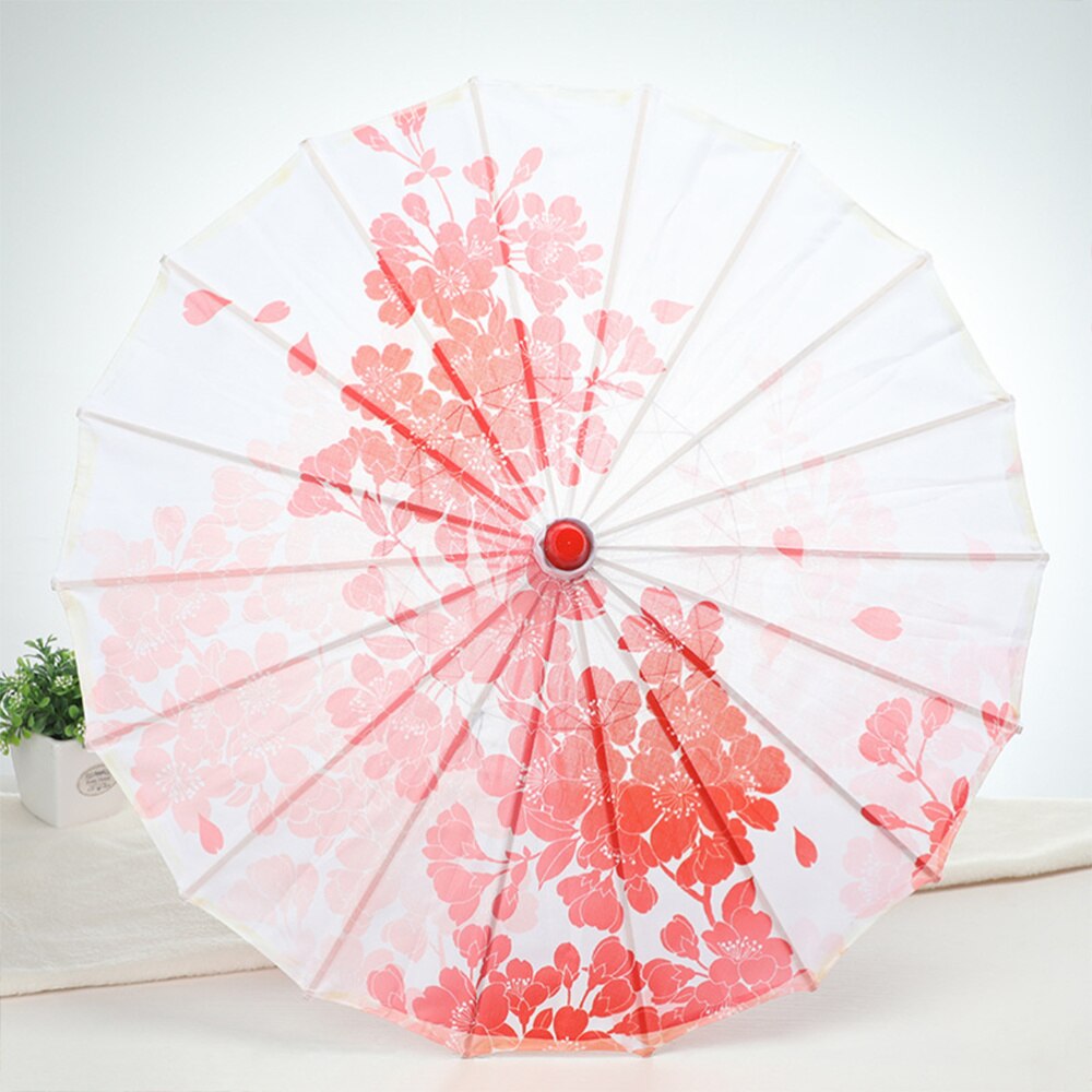 Mini Bamboo Umbrella Classical Chinese Style Cosplay Umbrella Stage Dance Prop Craft Umbrella Photography Prop (Pink)