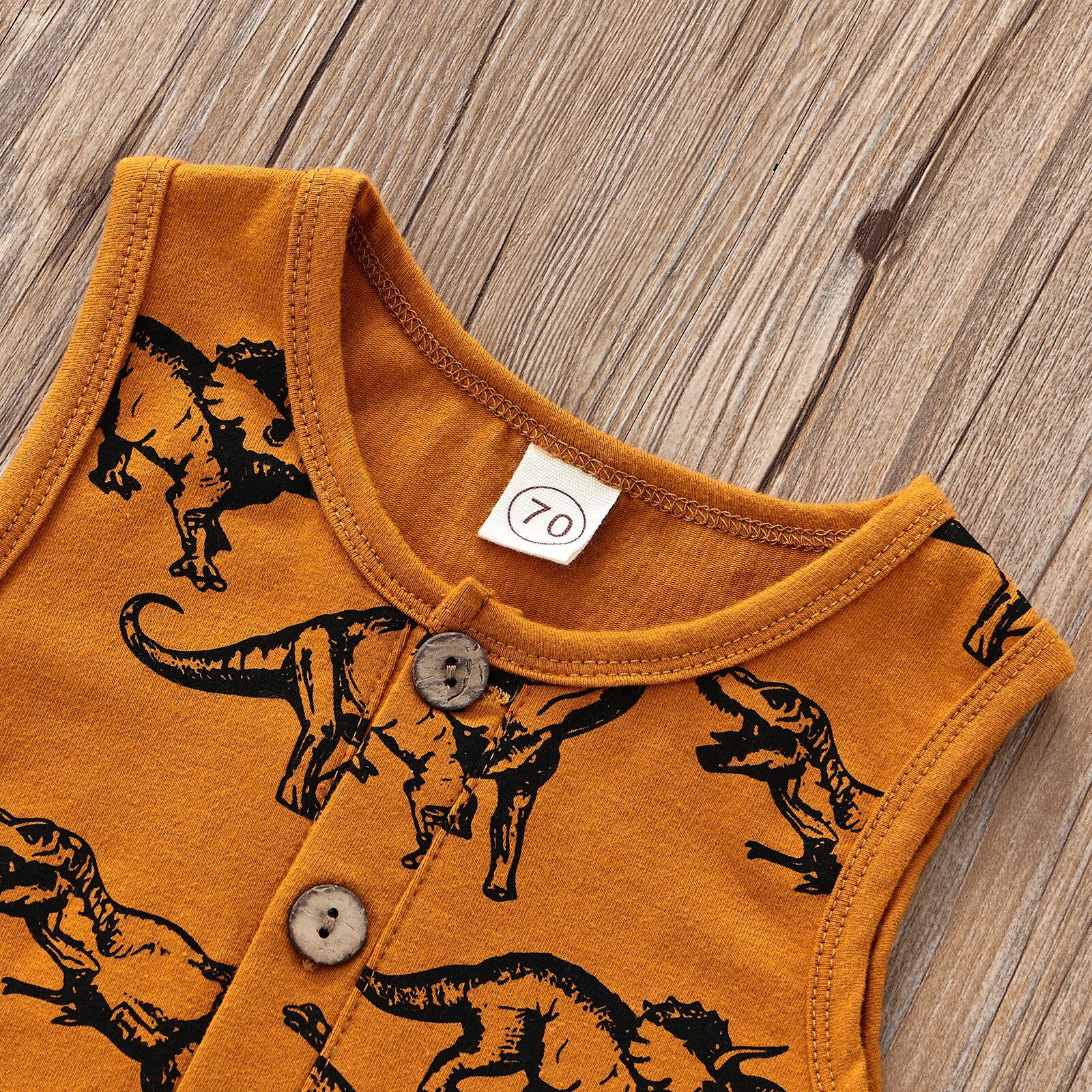 Kleinkind Baby Mädchen Jungen unisex lässig Strampler, Karikatur Dinosaurier Gedruckt Ärmelloses Lange Overall, Ingwer Sommer Outfits