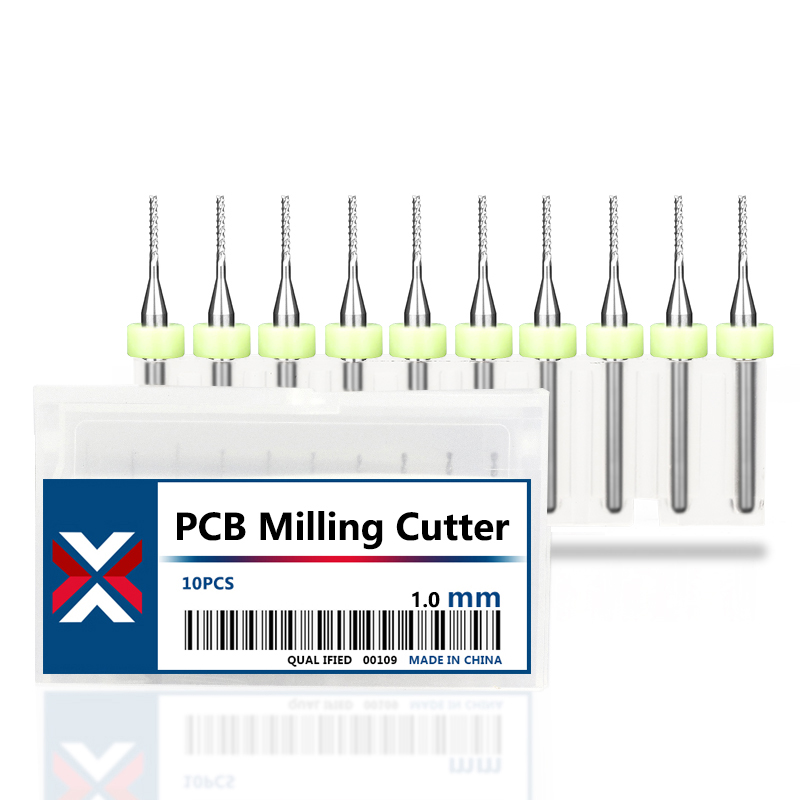 impostato di frese per PCB XCAN 0,5-3,0 mm Fresa in metallo duro 10 pezzi Punta per router per utensili di fresatura per macchine PCB: 27 millimetri