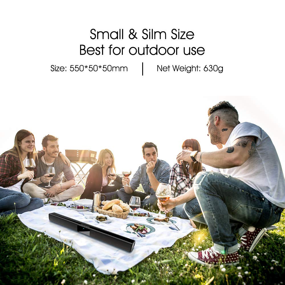 20W TV Soundbar Wired and Wireless Bluetooth Speaker Powerful Subwoofer Home Surround Sound Bar for PC Theater TV Bass Bar