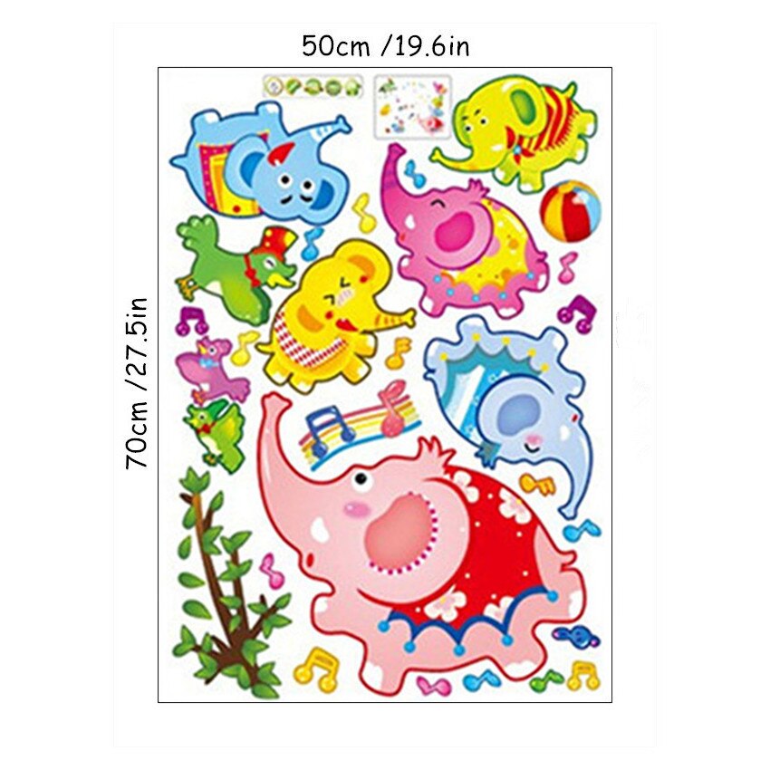 Children Band cartoon Musical Note wall decals 3d vinyl stickers for kids rooms nursery decoration removable wallpaper 70*50cm