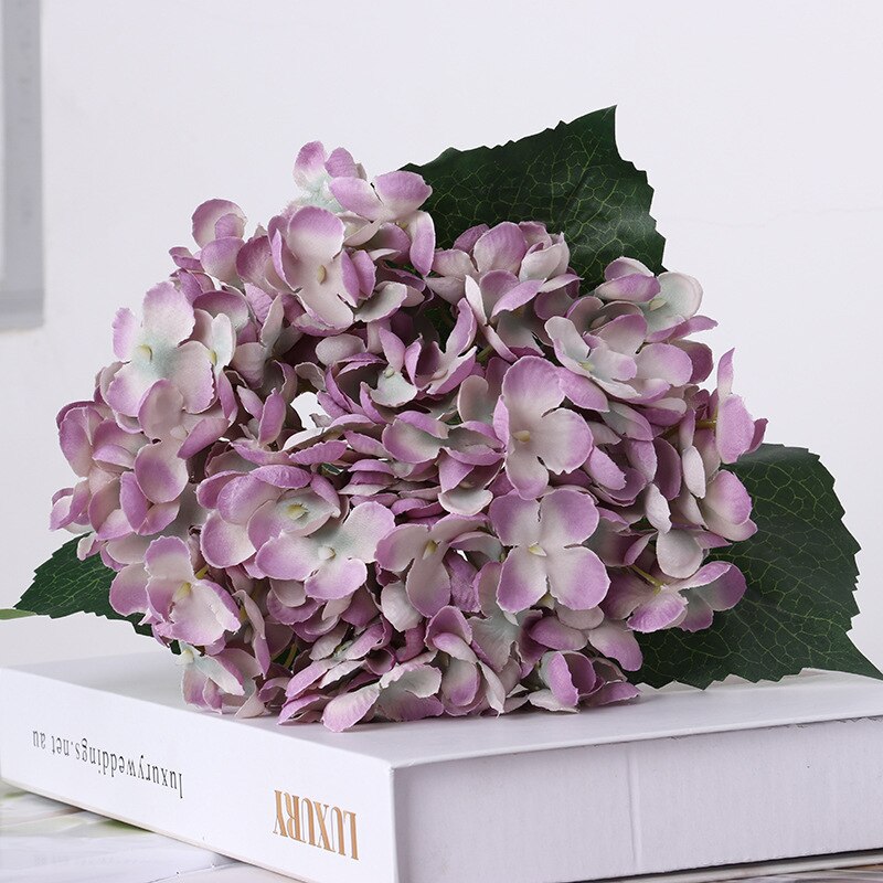 Artificial Silk Hydrangea Wedding Decoration Holding Flowers Single Hydrangea Flower Arrangement Accessories Diy Christmas Home: purple