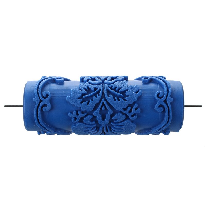Verf Roller Met Decoratieve Motieven Voor Machine Ontwerpen Bloemen/Blauw 15 Cm