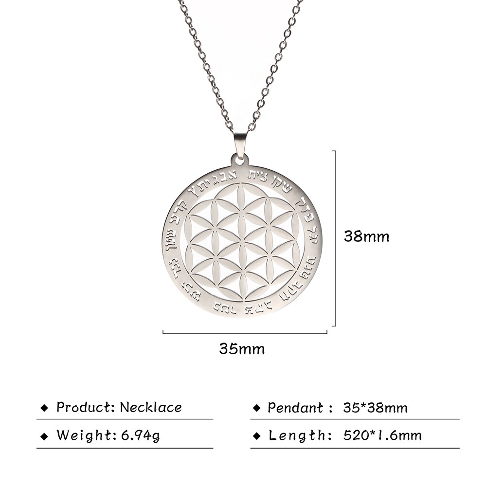 Cazador Viking Blume des Lebens Hohl Halskette für Frauen Mädchen Talisman Amulett Edelstahl Chocker Schmuck Geburtstag 2022: Style4-Steel