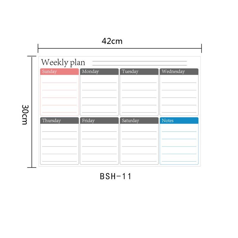 Magnetic Dry Erase Monthly Calendar Set-Magnetic White Board Weekly Planner &amp; Grocery Organizer for Kitchen Refrigerator: BSH11