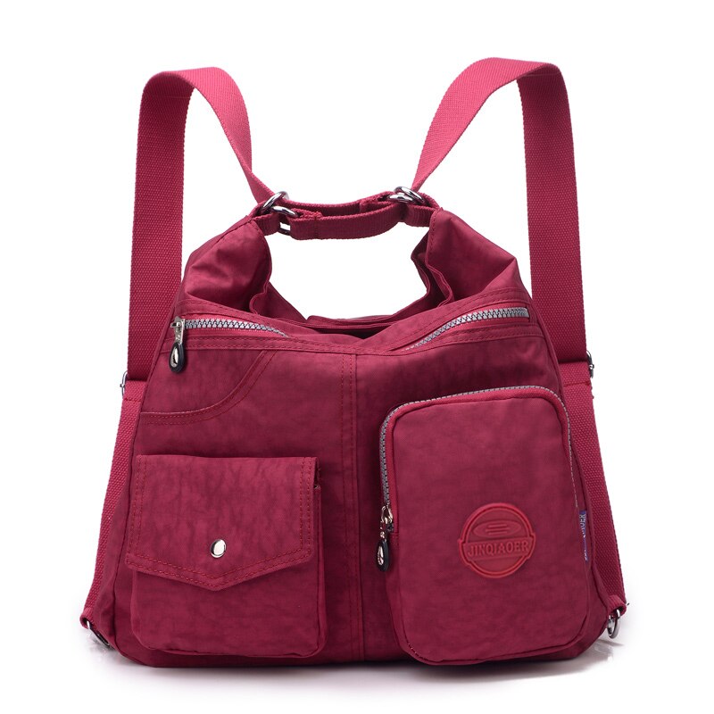 JINQIAOER-Bolso de mano de nailon para mujer, bandolera doble de , resistente al agua, de