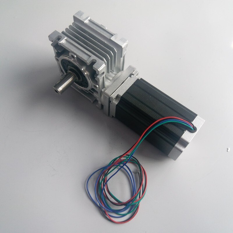 Ratio10:1 reductor de velocidad de caja de engranajes de tornillo sin fin RV030 14mm de salida con Motor paso a paso Nema23 84MM 2.2NM 320Oz-in kit para enrutador CNC