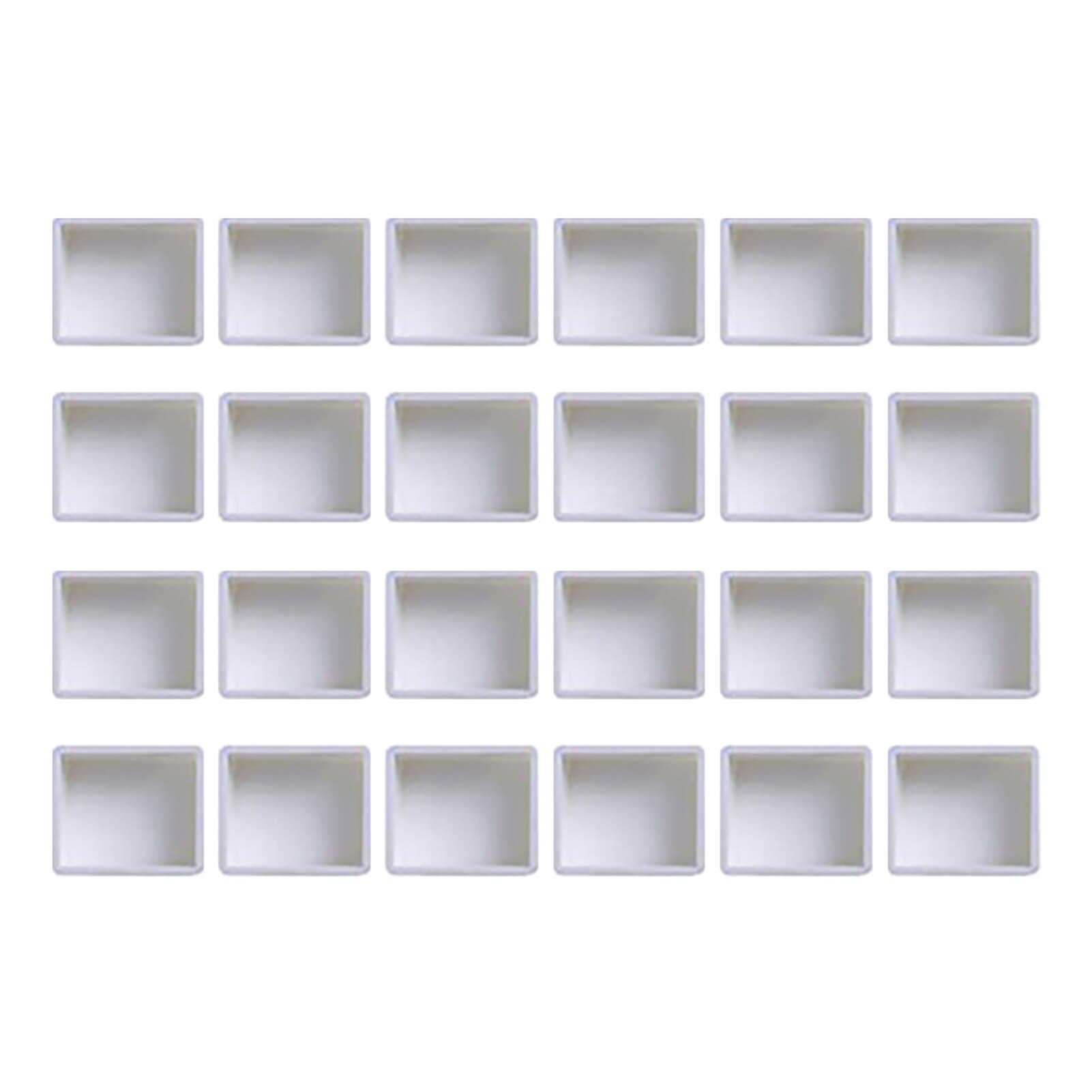 Beginner Student Durable Empty Half Case Drawing Accessories Art Supplies White Grid Palette Watercolor Paint Pan Mini Artists