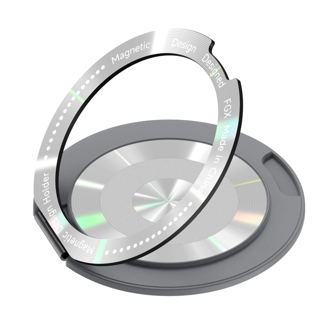 Ultra-thin 360 rotating mobile phone holder paste-type lazy universal desktop ring magnetic back sticker: WHITE