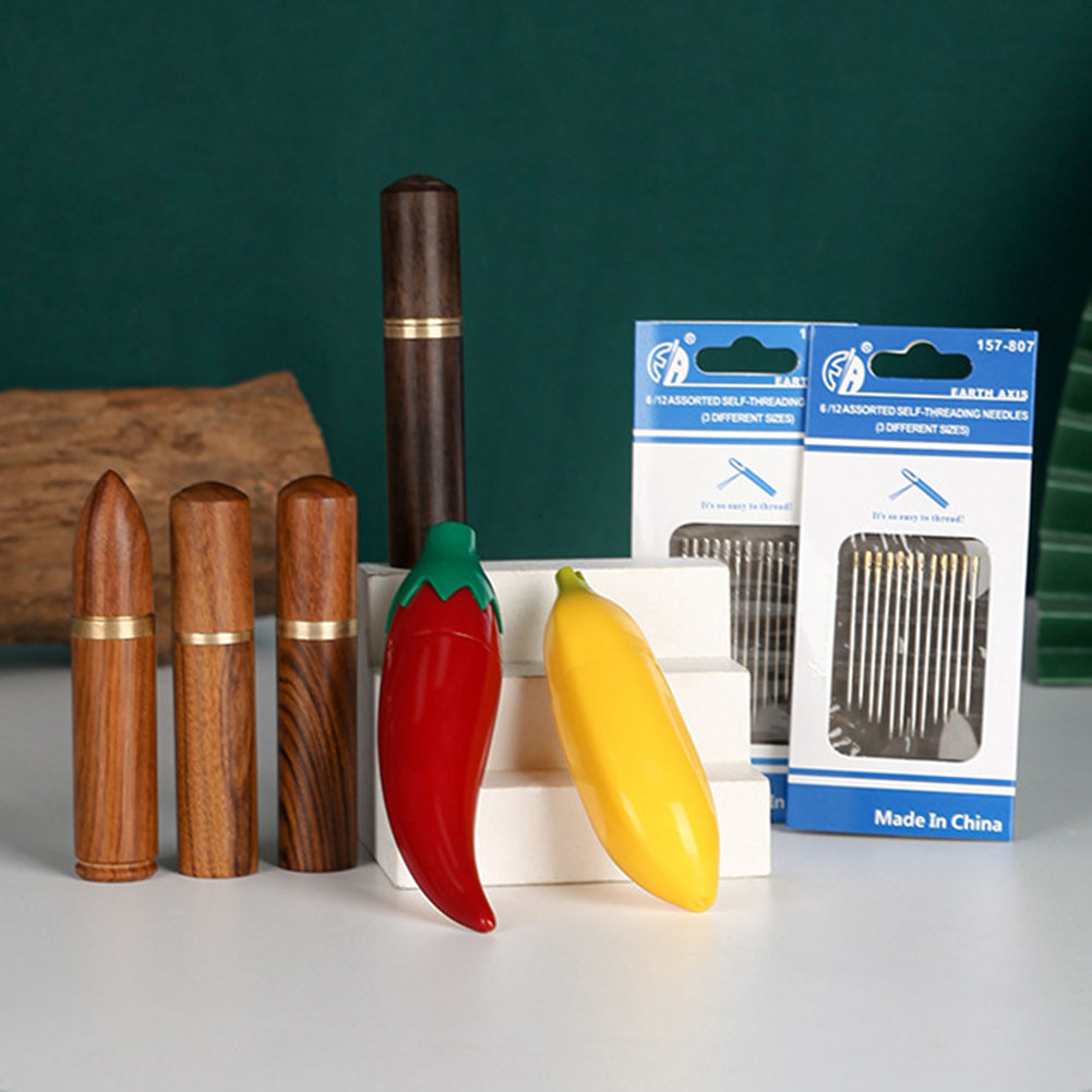 Sewing Needles Storage Crafts And Sewing Needles Storage Holder Wooden Box Sewing Needles Container Tube DIY Sewing Tools