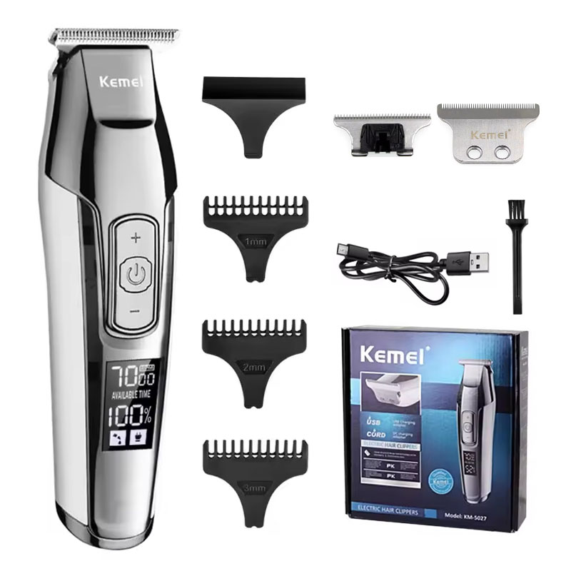 Kemei KM-5027 Original Elektrische Haarschneidemaschine Wiederaufladbare Haarschneider LCD Anzeige Friseur Professionelle Schneidemaschine: verrotten