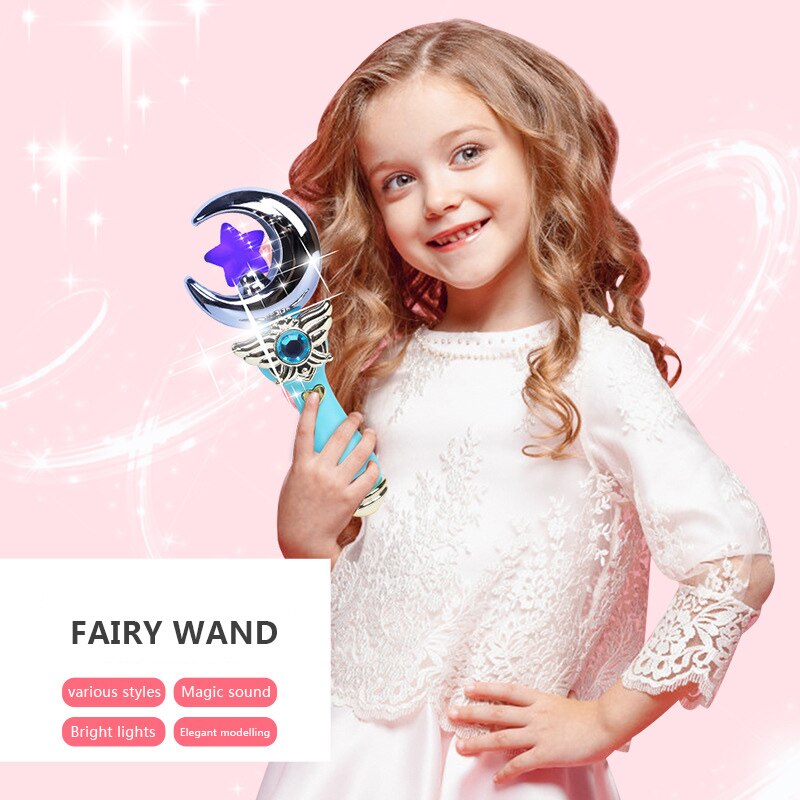 Girl Princess Queen Magic Fairy Stick Toy Music Flash Educational Cosplay Toy Fairy Glow Stick For Cosplay Toy Chidren