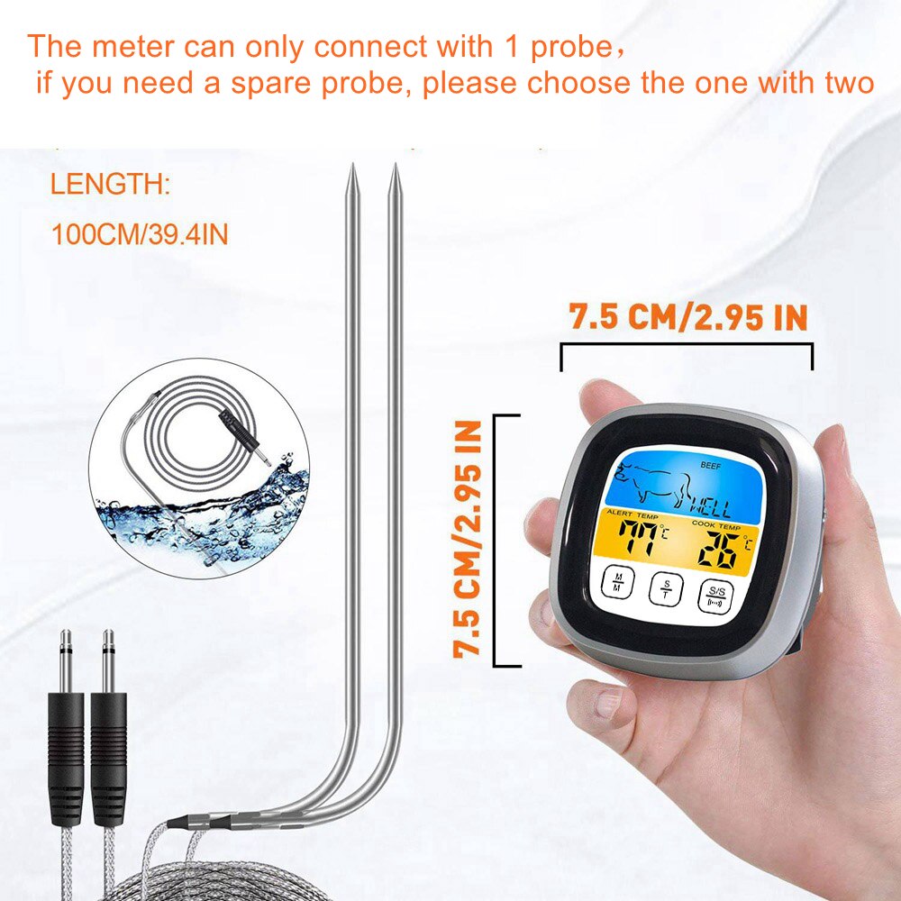 Digital Meat Kitchen Thermometer Cooking Food BBQ Probe Oven Temperaure Sensor Meter Stainless Steel Thermocouple -50-250degree