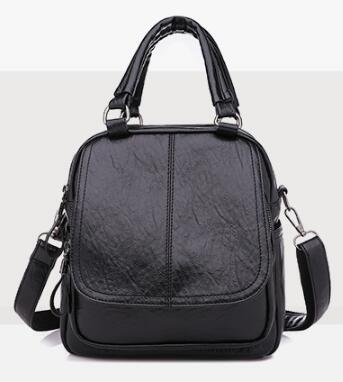 Chuwanglin små rygsække til damer læder rygsæk skoletasker til teenagepiger multifunktion shouder  w2720: Sort