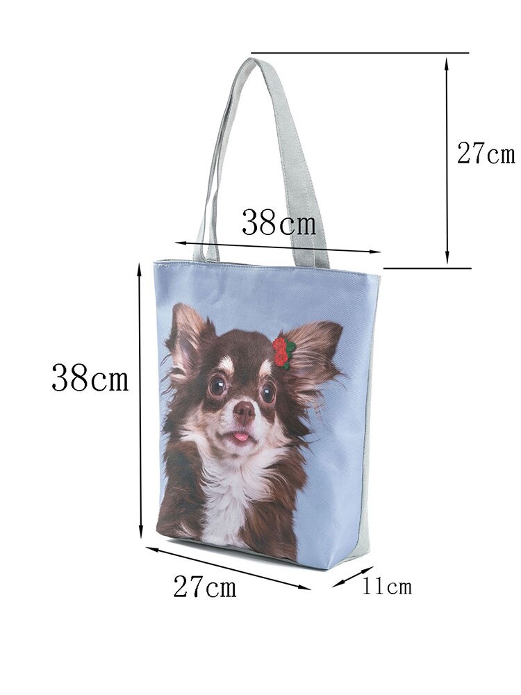 Miyahouse Fashion Animal Design Tote Bag borsa con stampa cane borsa a tracolla Eco riutilizzabile Shopping borsa da viaggio estiva da donna