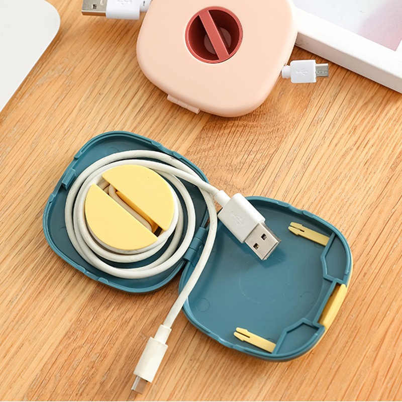 Multifunctionele Portable Draaibare Mobiele Telefoon Houder Datakabel Organisator Opbergdoos Mobiele Telefoon Opladen Kabel Winder