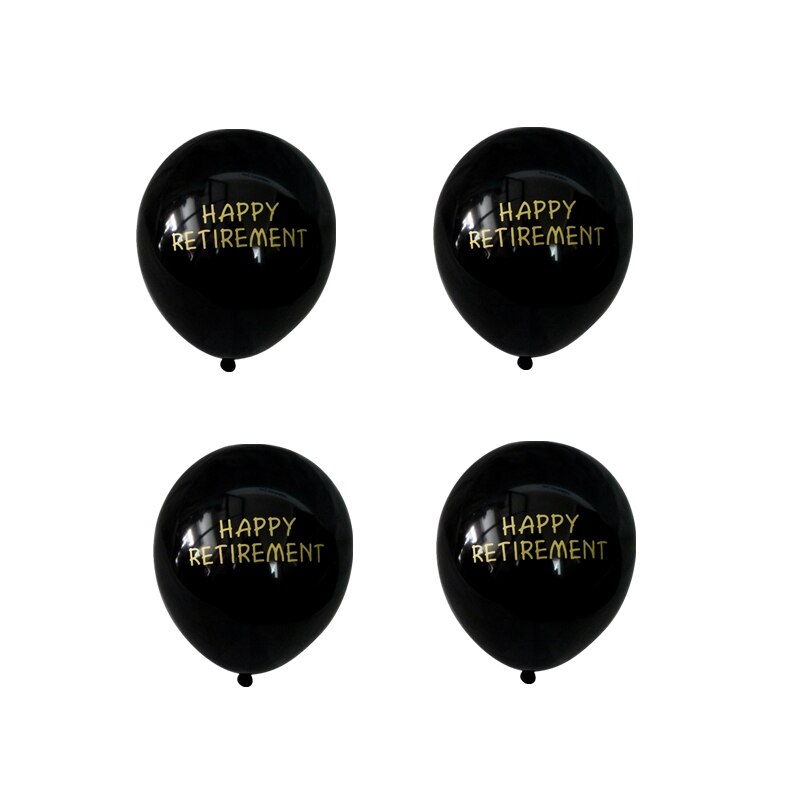 10pcs 10inch Happy Retirement Letter Printed Latex Balloons Black Globos Inflatable Air Balls Retirement Party Deocrations Toys