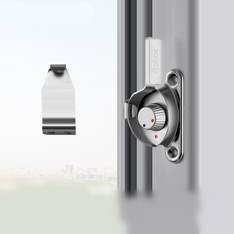 Rustfritt stål vinduslås forsikring tyverisikring aluminiumslegering vindu halvmånelås plast skyvedør oversettelsesvindu