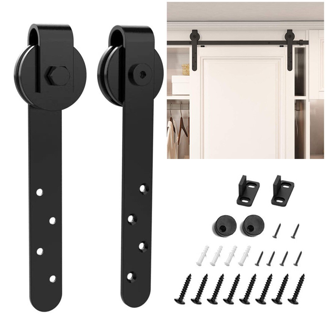 Kit de quincaillerie pour porte coulissante de grange, Rail pour support de garde-robe, ensemble de rails de suspension pour placard intérieur, lisse et silencieux