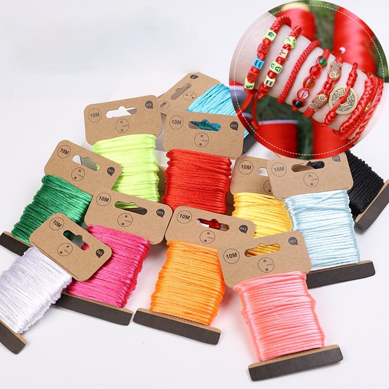 10 Meters Braided Macrame Silk Macrame Cords Rope Thread Wire 2.5 mm DIY Satin Bracelets Making Findings Beading LT20