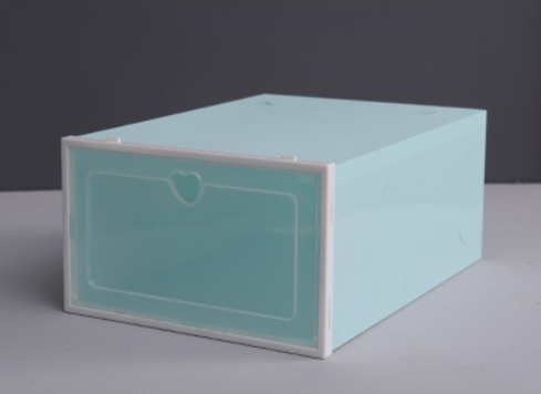 1pc flip skolåda förtjockad genomskinlig skohylla dammtät hopfällbar stapelbar skoorganisator förvaring skoskåp displaylåda: Ljusgrön / Män (33 x 23 x 14cm)