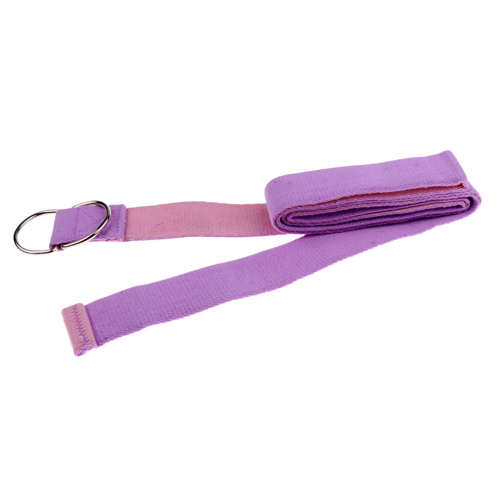 Correa de Yoga para ejercicio físico, anillo en D ajustable de 183cm para estiramiento, flexibilidad y entrenamiento físico para mujeres y hombres: Purple