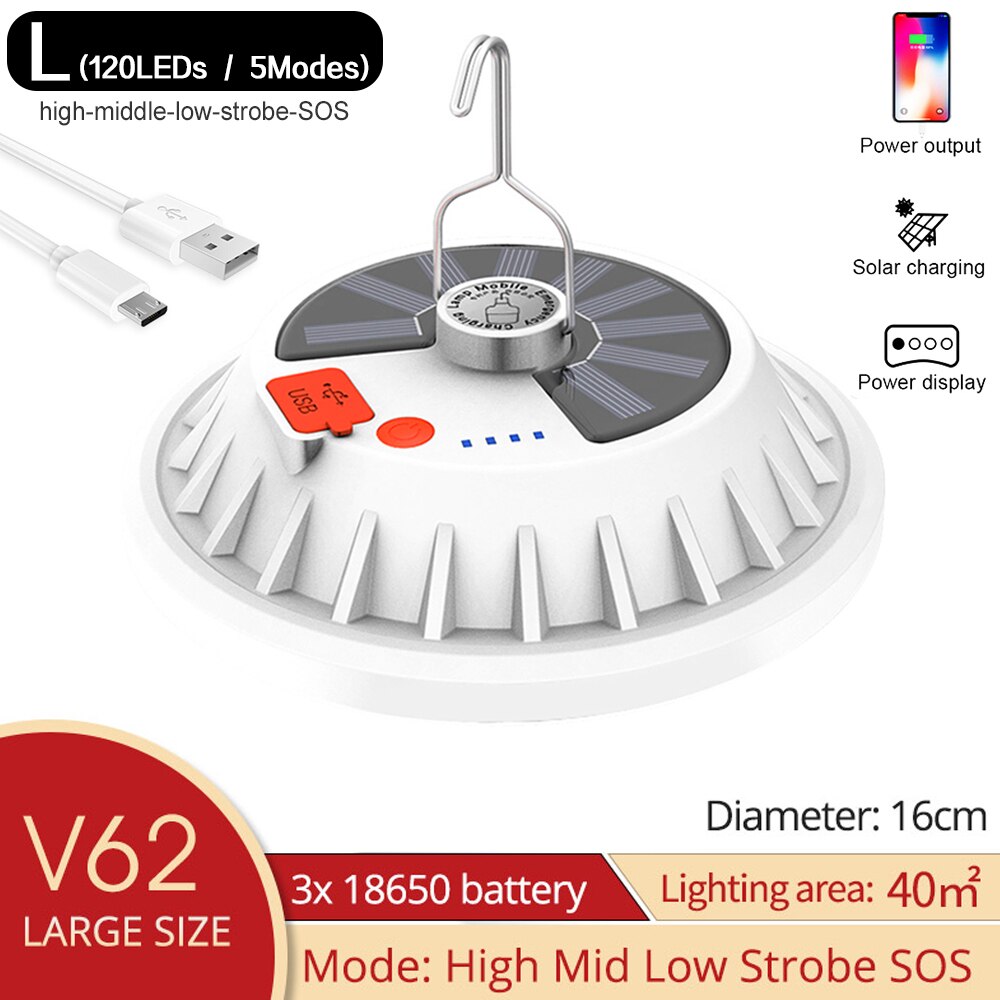 300W LED Solar Bulb Lamp Remote Control Solar Charge Lantern Portable Emergency Lights Outdoor Camping Night Market Lighting: Type D