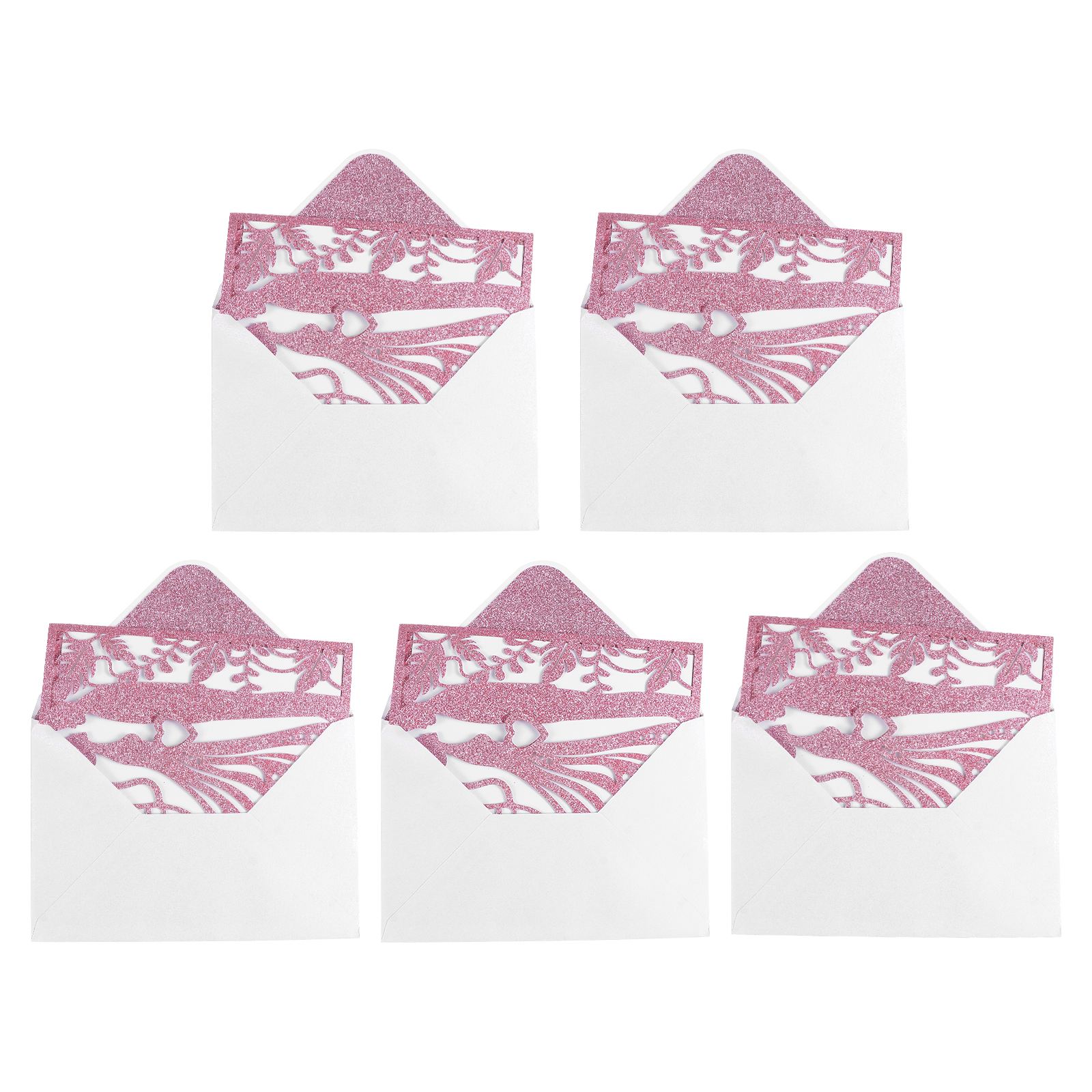 5pcs Wedding Invitations Bride Groom Lovely Paper Invitations Cards Party Wedding Decoration