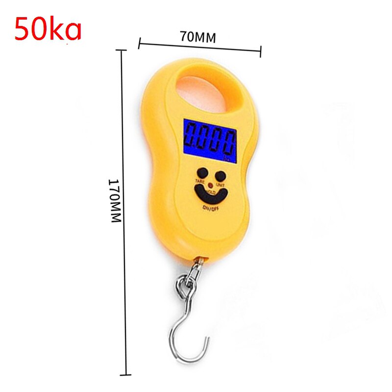 50kg X 10g Mini Digital Waage Für Gepäck Angeln Reise Gewichtung Steelyard Hängen Elektronische Haken Skala Küche Gewicht werkzeug: A1-50kg