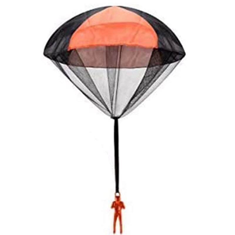 Hand Throwing Mini Soldier Parachute Funny Toy Kid Outdoor Game Play Educational Toys Fly Parachute Sport For Children Toy: Orange