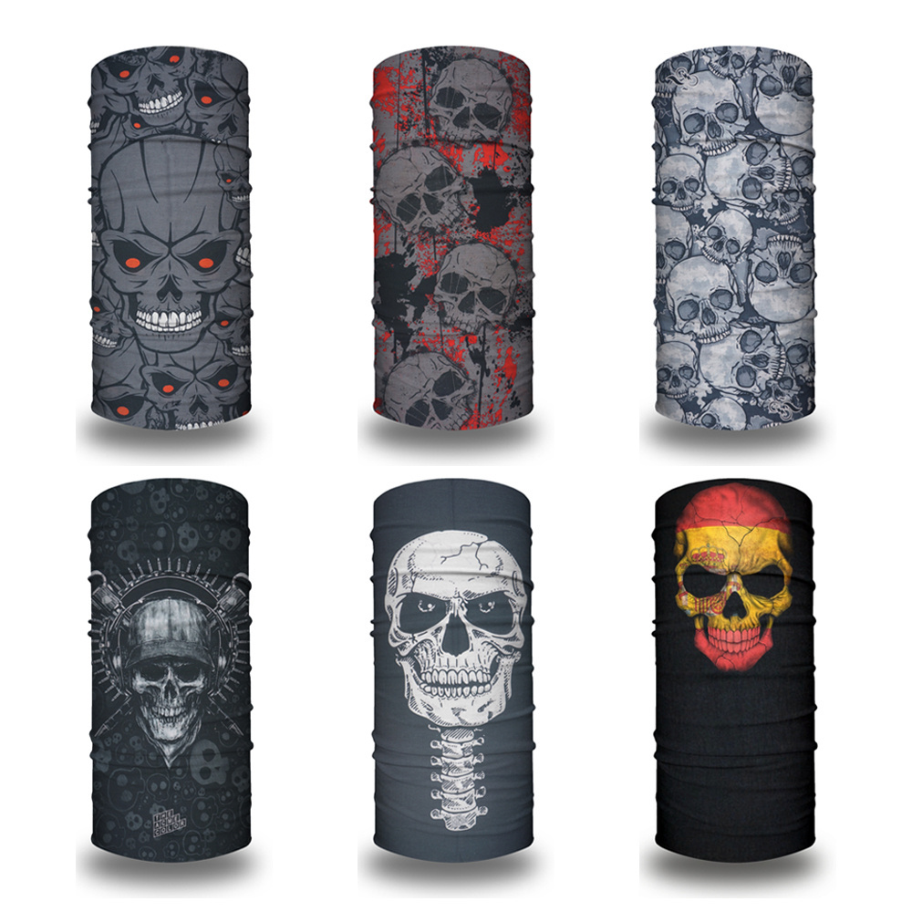 Bandana visage crâne pour cyclisme randonnée pêche Protection UV guêtre de cou à séchage rapide hommes femmes squelette impression foulard cagoule
