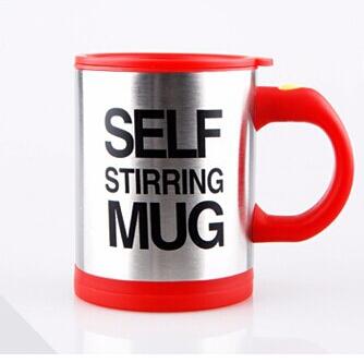 Własna mieszanie kubek kawy kubki elektryczny mleka w proszku mikser automatyczne własny kubek robić mieszania mieszania kubki robić picia z pokrywką: Czerwony