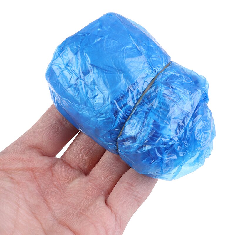 100 PCS Disposable PE Plastic Boot Covers Rain Shoe Cover Overshoes Waterproof Elasticated Prevent Wet Family Tools