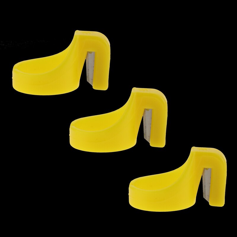 Dedal de plástico para máquina de coser, cortador de hilo, hoja de dedo, aguja, accesorio para máquina de coser doméstica, 3 unids/set por juego: Yellow 3PCS