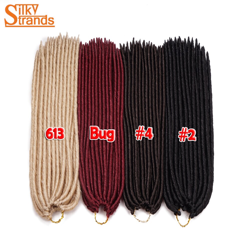 Silky Strands Synthetic Straight Faux Locs Hair Extensions For Women Afro High Temperature Ombre Braiding Hair Crochet Braids
