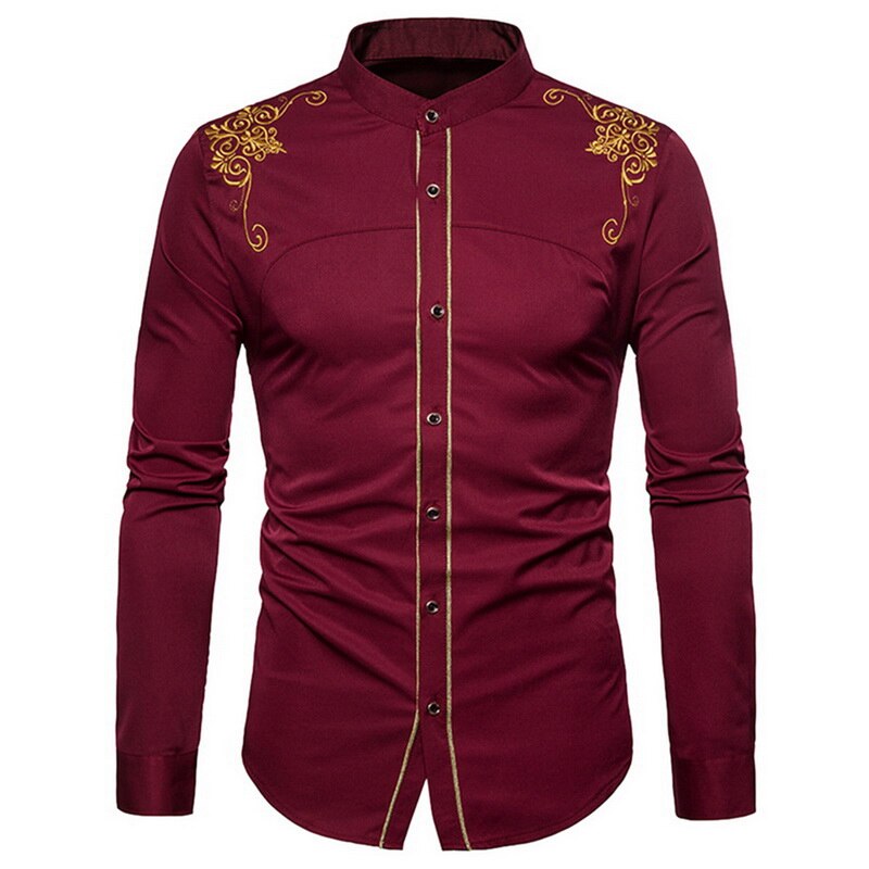 CYSINCOS hommes chemises formelles à manches longues Chemise hommes discothèque scène Chemise Homme brillant métallicl chemises de grande taille 2XL: D / S