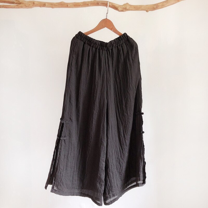 Catazer Tai Chi Uniform Kung Fu Uniform Traditional Chinese Clothing for Women Uniform Tang Suit Costume Show Kung Fu Pants: black