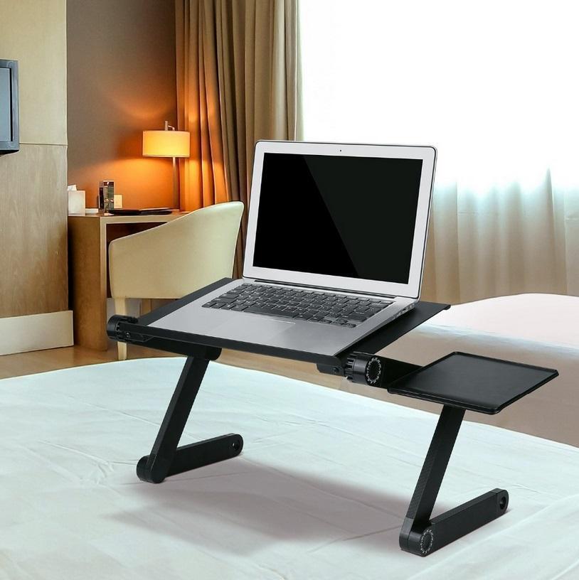 Liga dobrável portátil portátil mesa do portátil cama de alumínio ergonômico suporte para computador portátil mesa de notebook com mouse pad