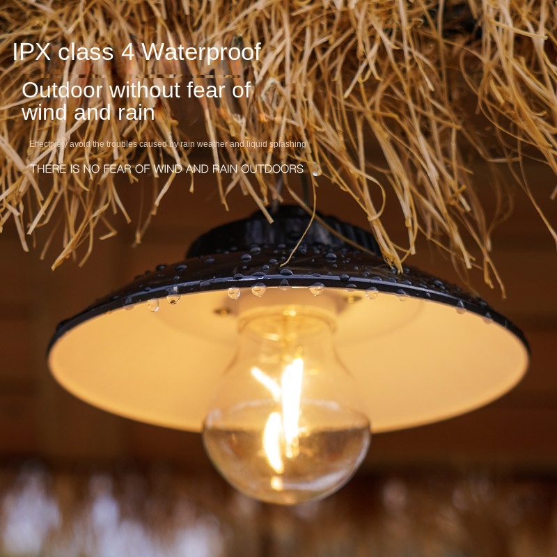 Retro Camping Lantaarns Draagbare Type-C Oplaadbare Lamp Hanglamp Outdoor Tuindecoratie Verlichting Dimbare Kampeerlampen