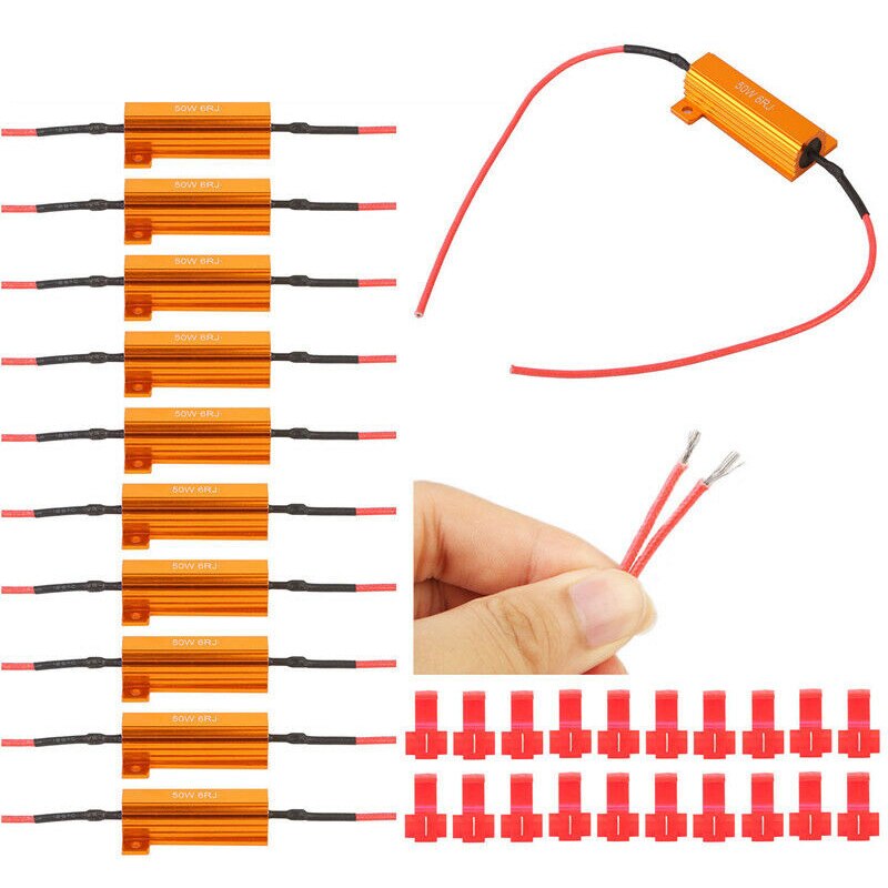 10 Pcs 50W 6Ohm Led Load Weerstanden Voor Led Richtingaanwijzers Of Led Kentekenplaat Verlichting