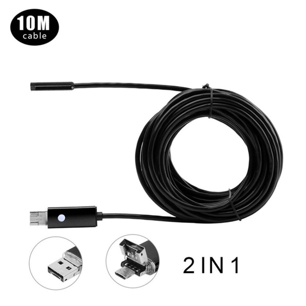 LESHP 10M 7mm Endoscope Camera HD USB Android Endoscope Waterproof 6 LED Borescope Inspection Camera Endoscope For Android PC