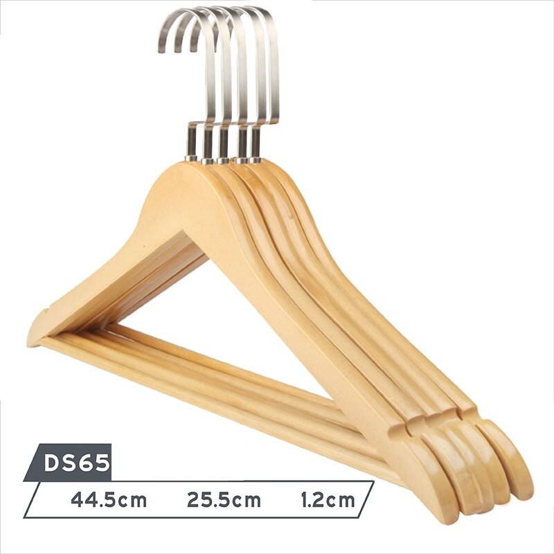 10 Teile/satz Erwachsene extra-Große Feste Holz und Metall Haken Holz KleiderbüGel Mit Kerben Nicht-Unterhose Metall Haken für Kleidung W2760