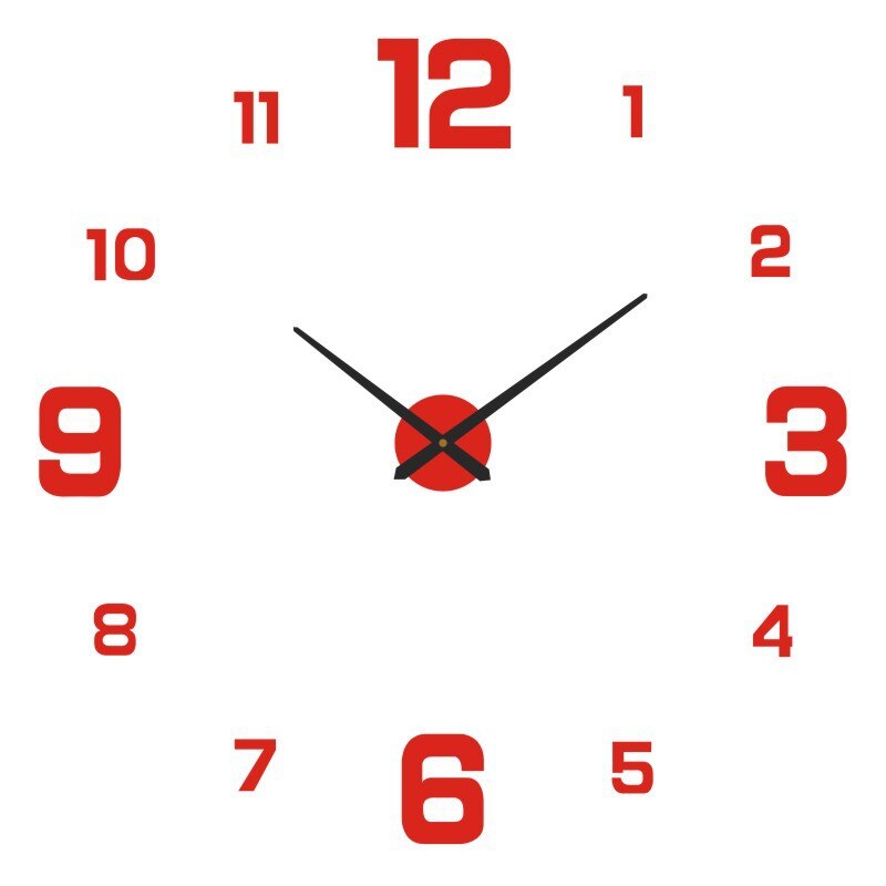 Bricolage 3D numérique horloge murale Quartz grand miroir horloge murale salon moderne Unique décoration de la maison: D / 37inch