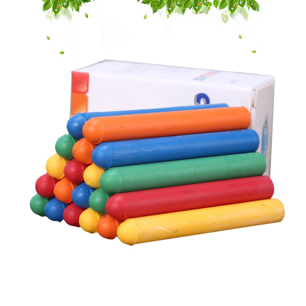 Tizas sin polvo lavables y ecológicas para niños, fácil de limpiar, pintura, enseñanza, color blanco, 20 Uds.