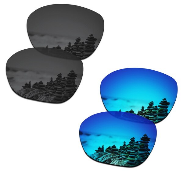 SmartVLT Replacement Lenses Polarized for Oakley Overtime Sunglasses - Multiple Pairs Packed: Black and Blue