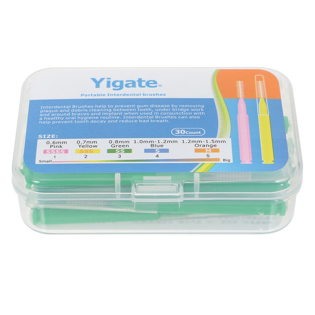 30Pcs Toothpicks Interdental Brush Toothpicks Picks Brush Picks Cleaning Brushes: Green