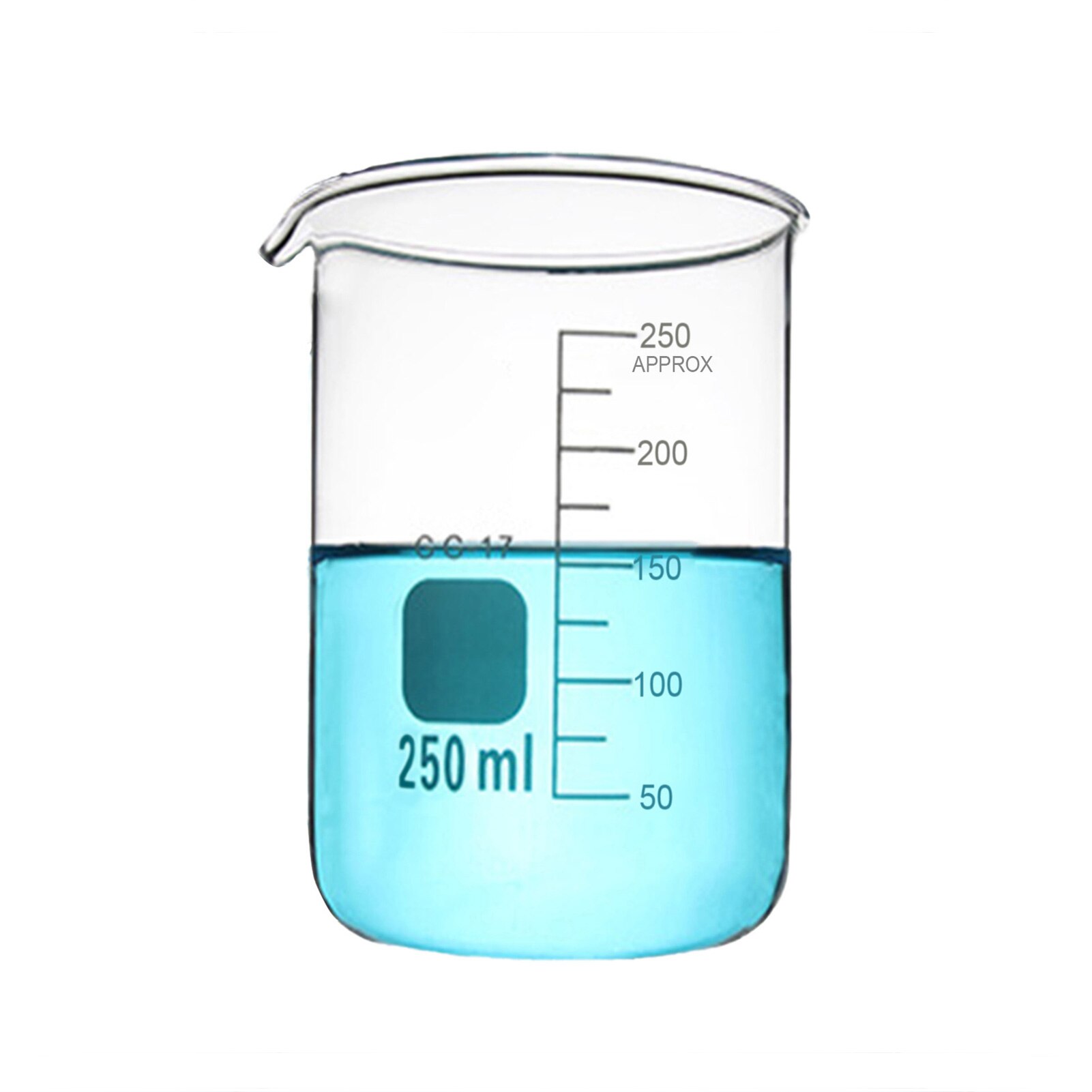 CAPACITY 50ml-3000ml low form glass beaker thickened Transparent Heat Resistant Glass Beaker Scale Thicken Measuring Cup for Lab: 250ml