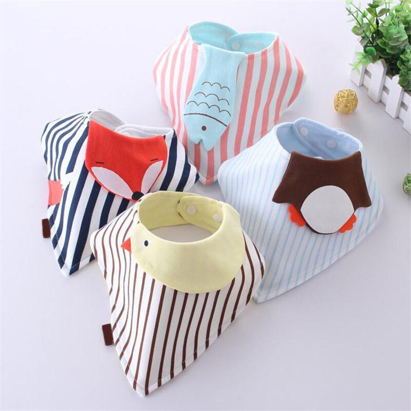 Cotton Newborn Baby Bibs Cartoon Fox Baby Feeding Burp Cloths Stuff Bandana Bibs Smock Scarf Boy Girl Toddler Infant Bib